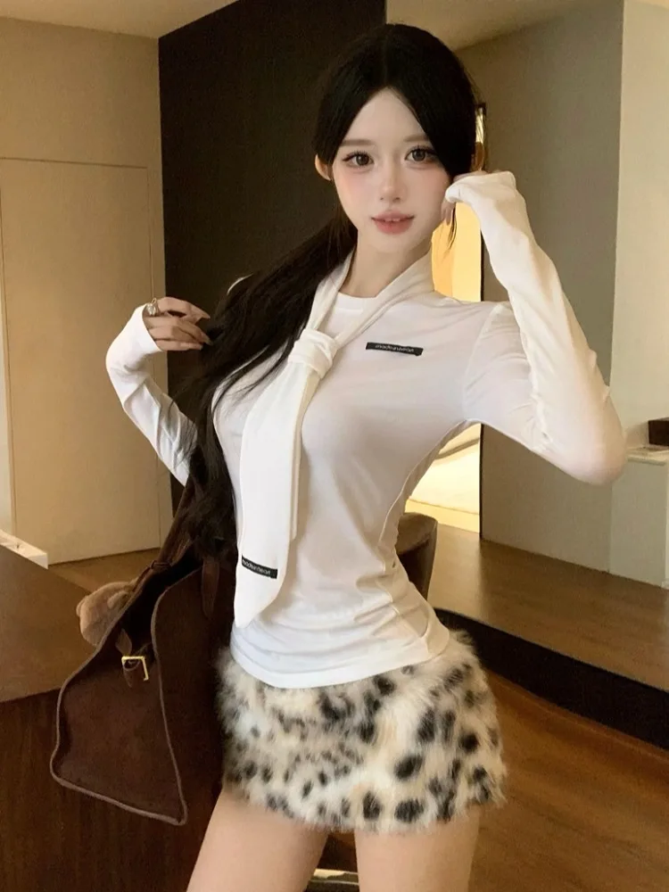 

Slim Fit Long Sleeve T-Shirt for Women with Letter Design Autumn Winter Outerwear Casual Comfortable Breathable Citywalk Top
