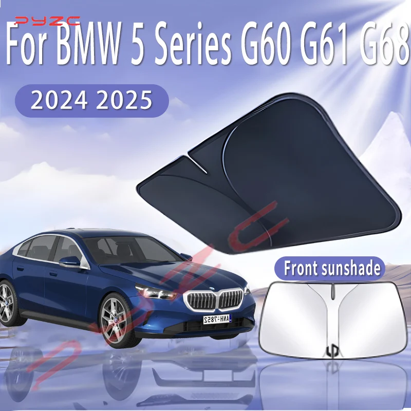 

Складной автомобильный солнцезащитный козырек для BMW 5 серии G60 G61 G68 2024 2025, солнцезащитный козырек на лобовое стекло, теплоизоляция, летние автоаксессуары