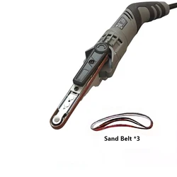 PF330 Mini Belt Sanders Handheld Edge Polishing Tool for Home Decoration Sign Making AC 220V 260W Include 3 Sanding Belts