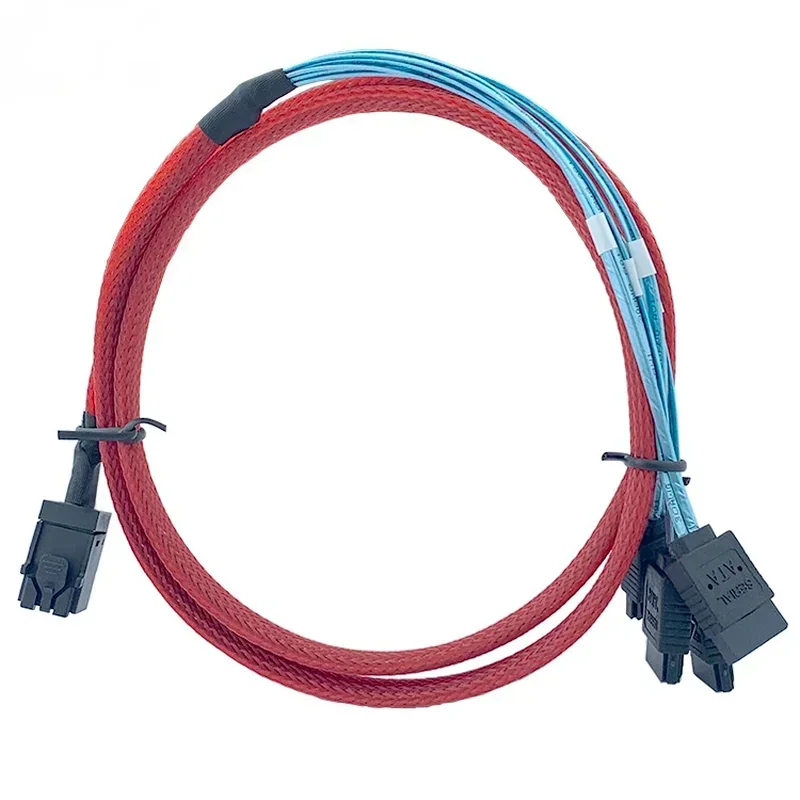 Mini SAS HD 12G SFF8643 To 4 SATA Cable Internal SFF 8643 Motherboard Controller To 4 SATA Hard Drive Server Cable