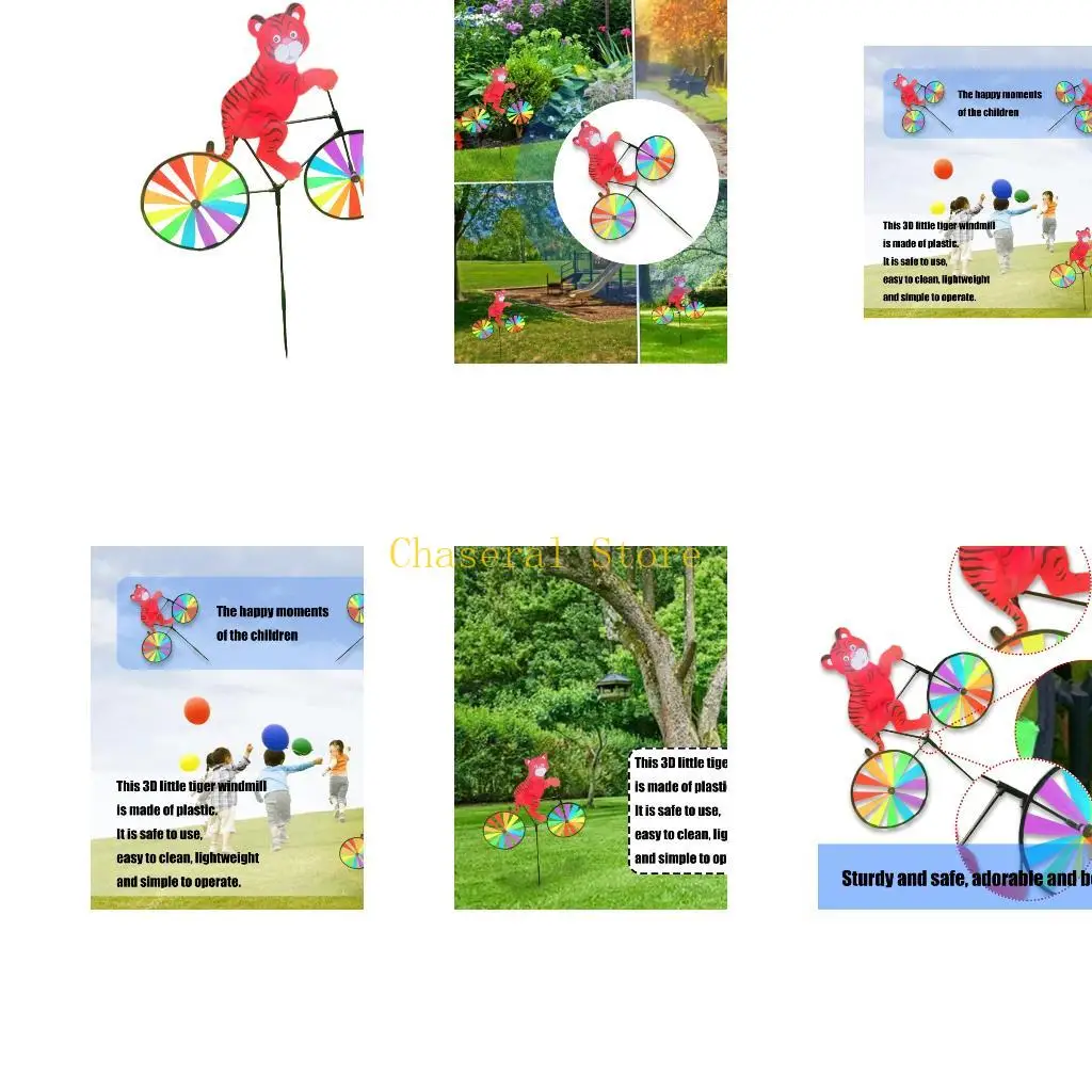 Spinner vento in bicicletta sugli animali dinamici E7CE con vista a 360 gradi per decorazioni per decorazioni per prato