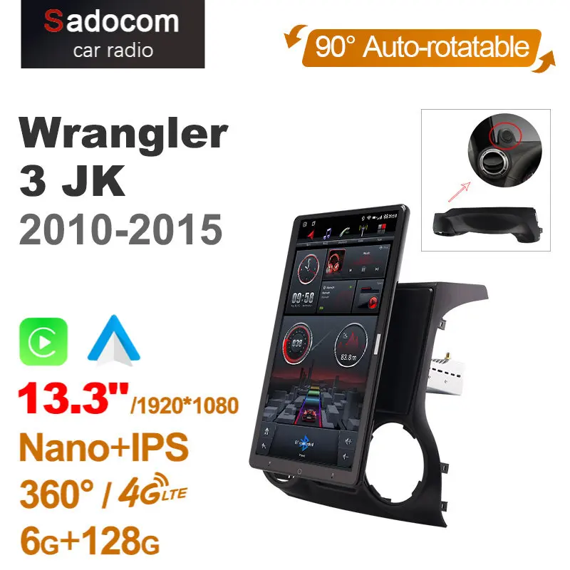 

Tesla style 1920*1080 Tesla Android 10.0 Car Multimedia for Jeep Wrangler 3 JK 2010 2012 2015 Wrangler 3 JK 2015 2016 2017