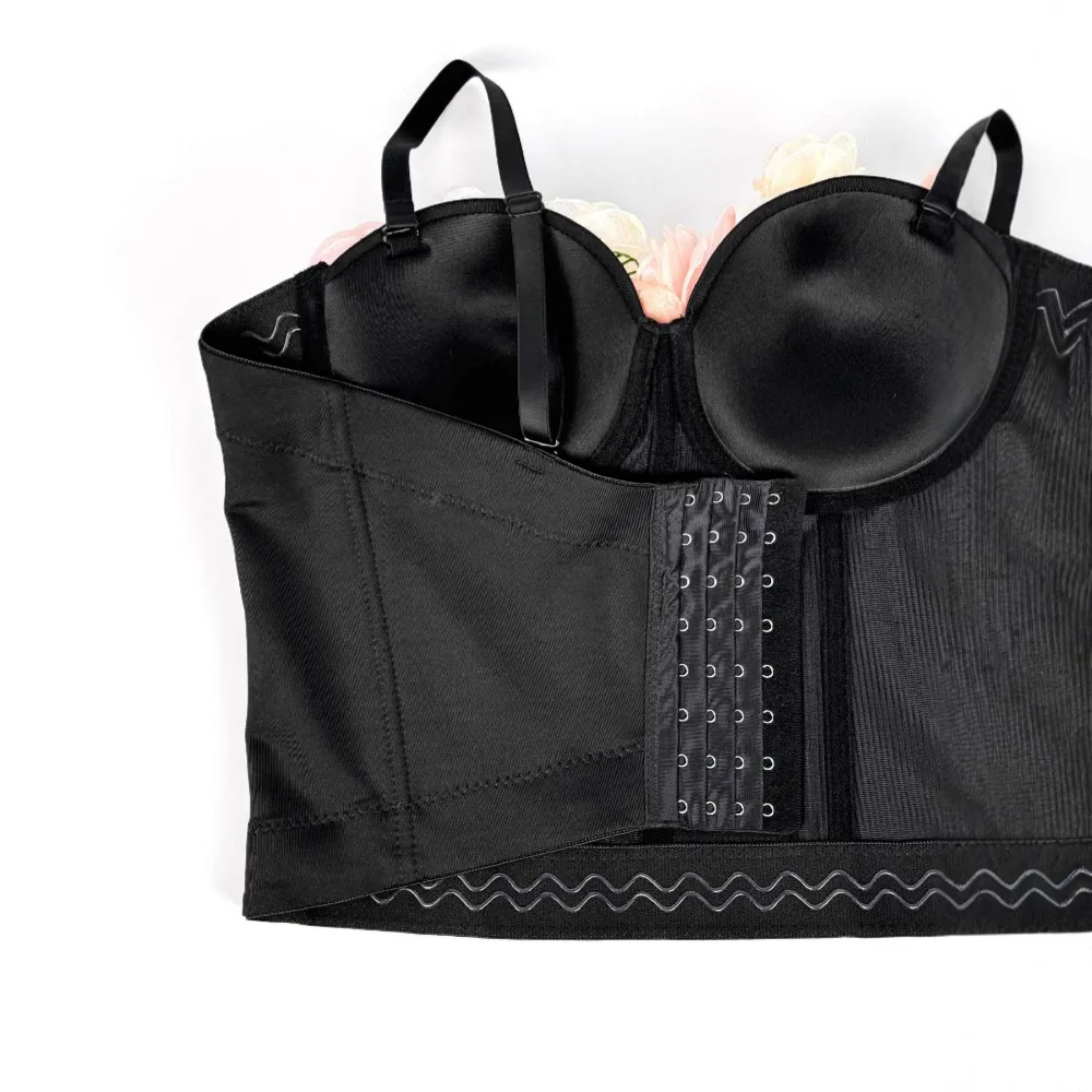 تخصيص المرأة الكبار رومانسية الأزهار بروتيل ملابس خارجية لطيف نمط هيكل السمكة أعلى الخصر cinching ضيقة سترة مثير الصدرية #4