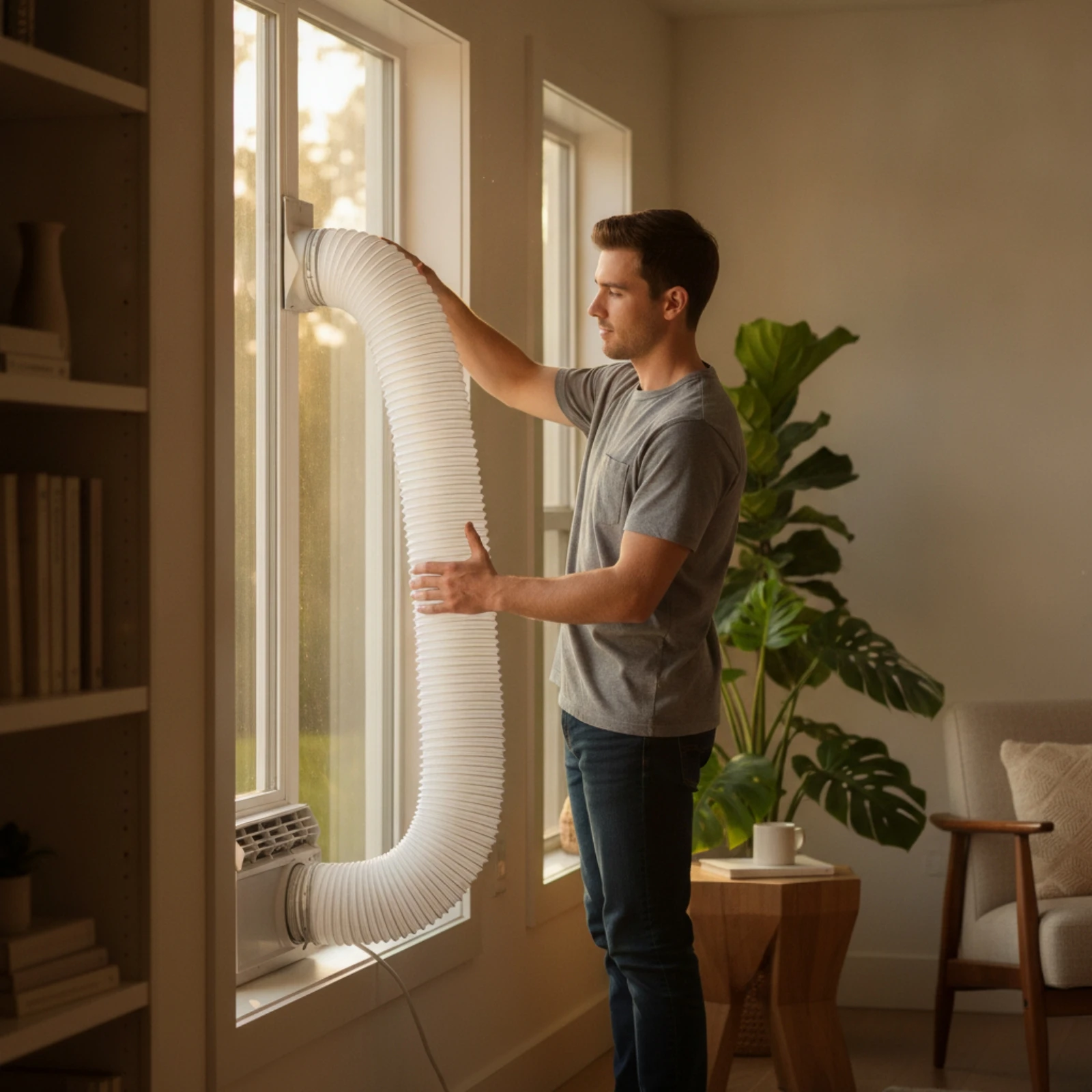 Portable Air Conditioning Exhaust Hose Left-Hand Twist Portable Air Conditioner Hose Flexible Air Conditioning Duct Corrugated
