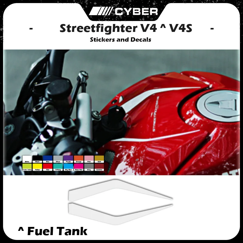 

For Ducati Streetfighter V4 V4S V4SP Motorcycle Fairing Shell Sticker Decal Front and Rear Fuel Tanks Sticker Lines INS Style