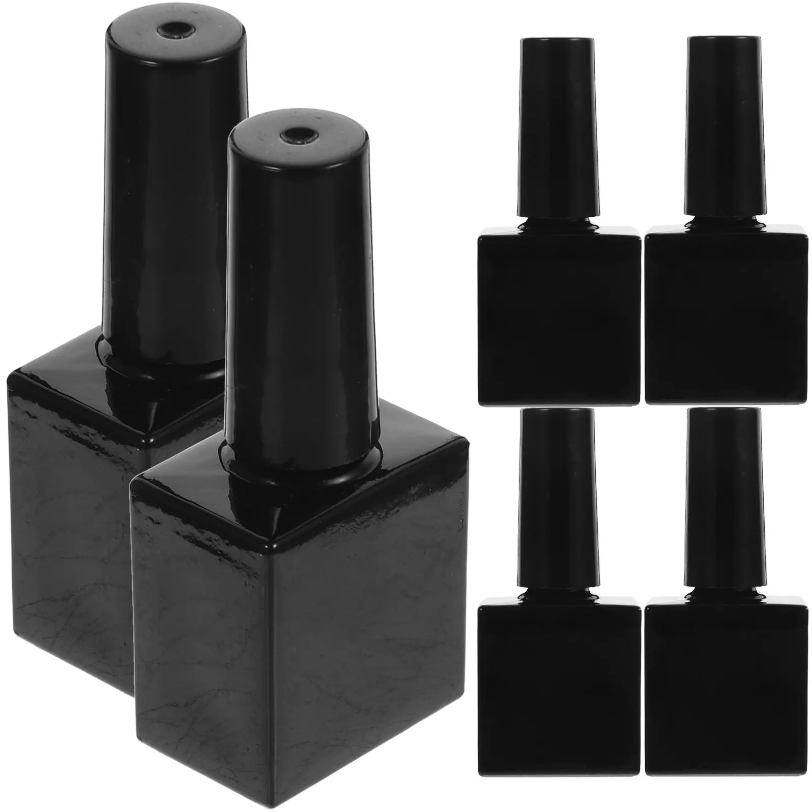 

6 Pcs Armor Bottle Salon Nail Polish Bottles Gel Black Set Leak-proof Glass Home Portable