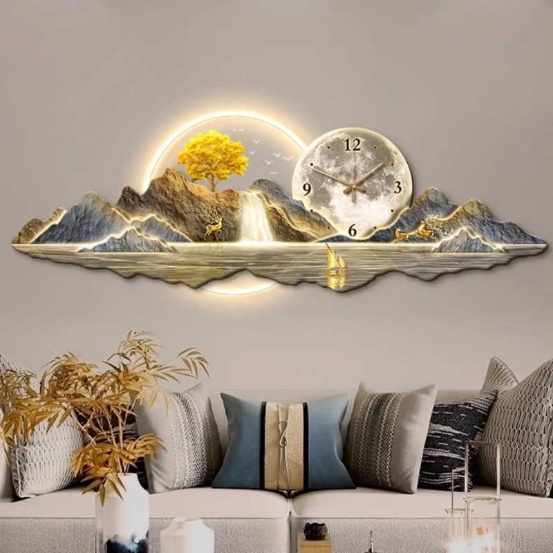 New Chinese Style Clock Wall Modern Creative Aesthetic Decorative