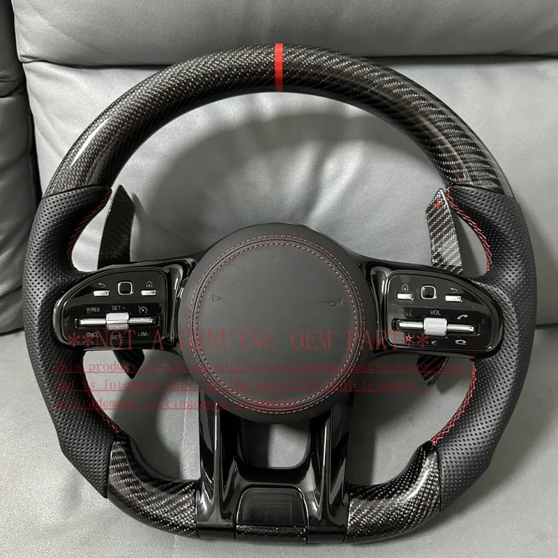 For Mercedes‑Benz AMG 809 Steering Wheel Horn Cover GLK C260 E300 L S Old To New Carbon Fiber Assembly Horn Shell