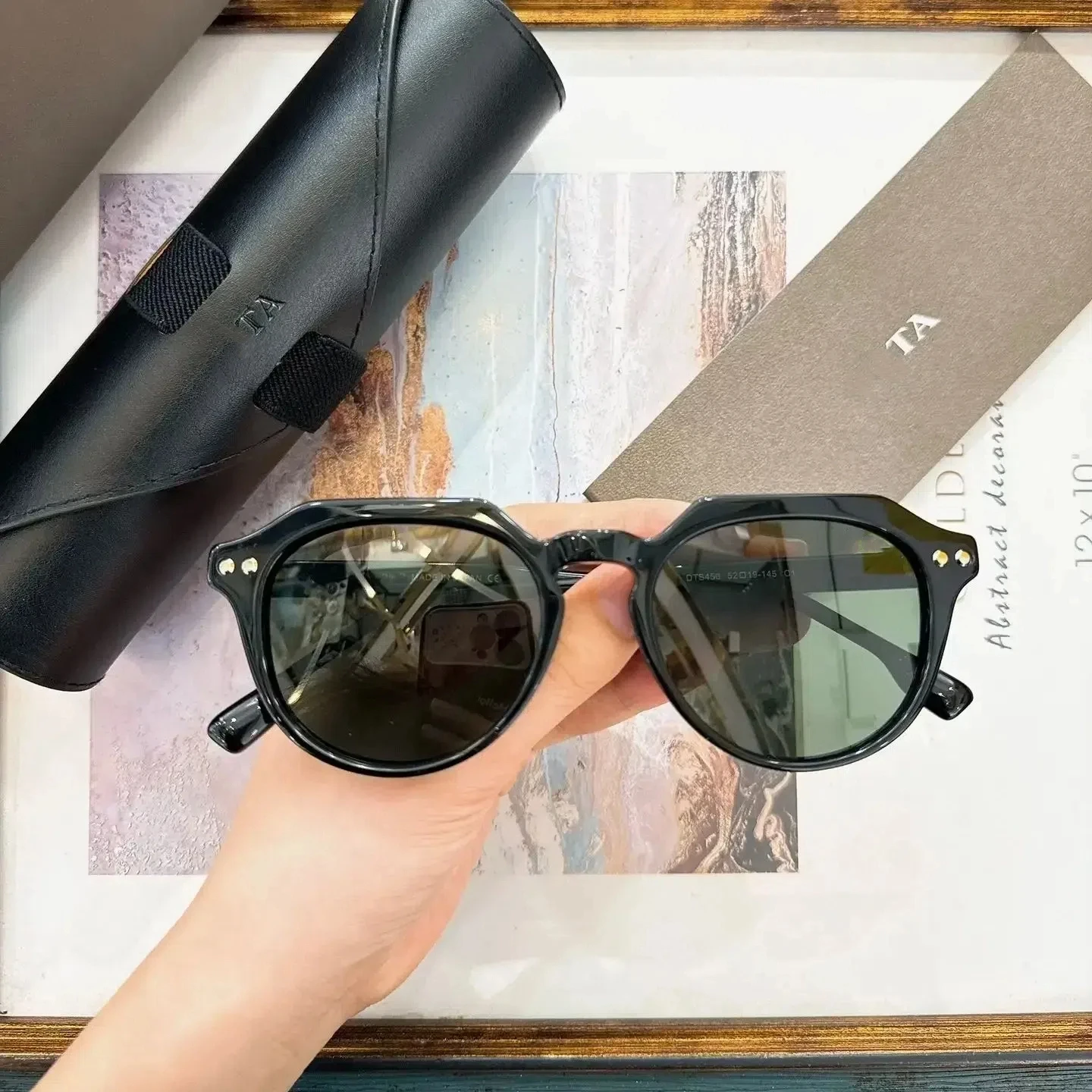 

Original For LIANGCHENDIT DT DTS456 Dark Green Lens Driving Anti-Glare Men Sunglasses Vintage Acetate Frame Women Couple Eyewear