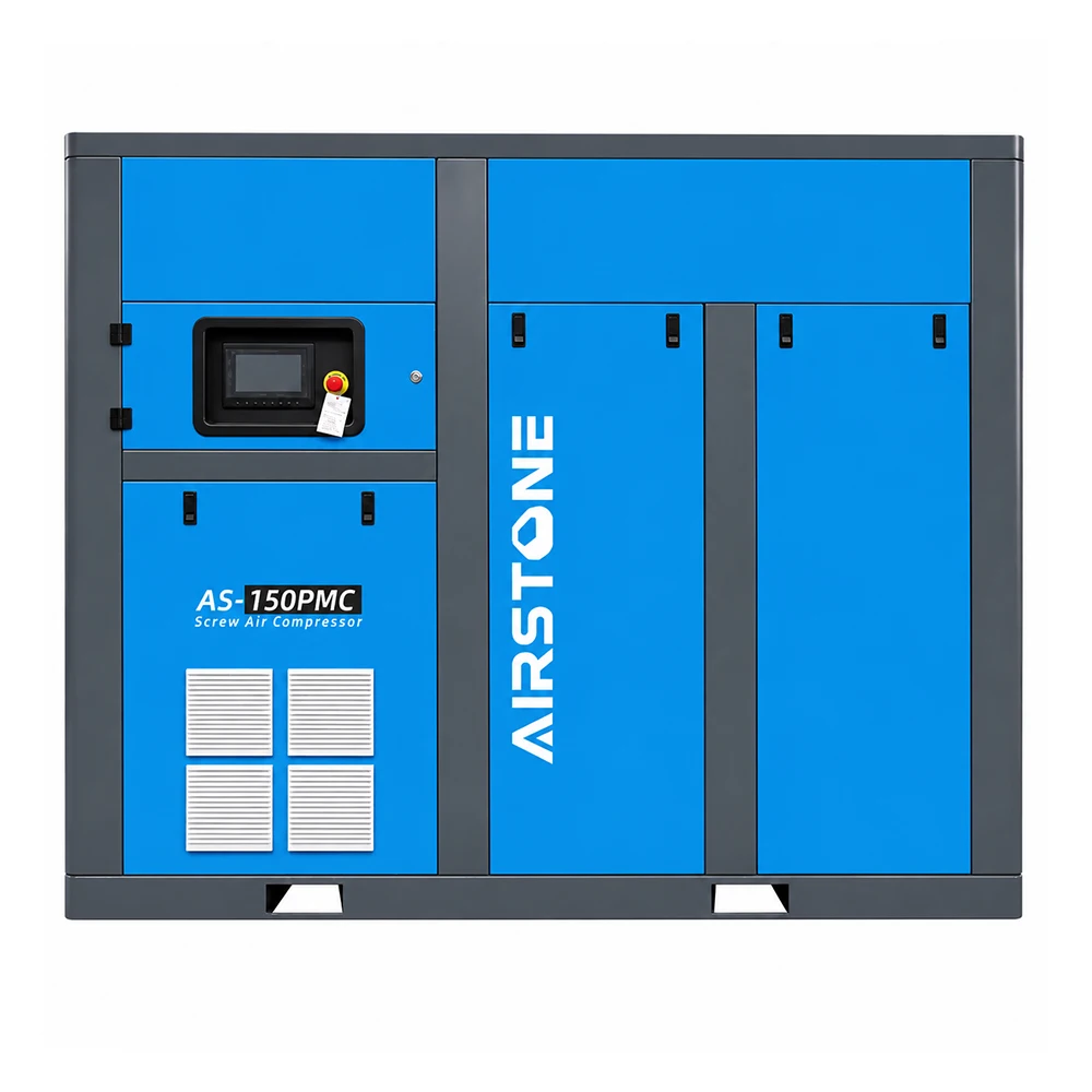 Airstone 110KW 150HP IP54 Motor Stationary Lubricated Screw Air Compressor PLC Control AC Powered Air/Water Cooled