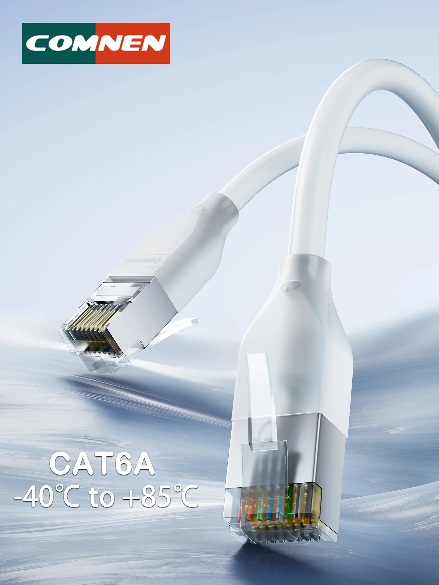 Ekranowane kable patchowe F/UTP Cat6a 10G z ochroną przeciwprzepięciową 0,1m 0,2m 0,3m, kable sieciowe do serwerów, switchów i sprzętu sieciowego. — zdjęcie produktu 7