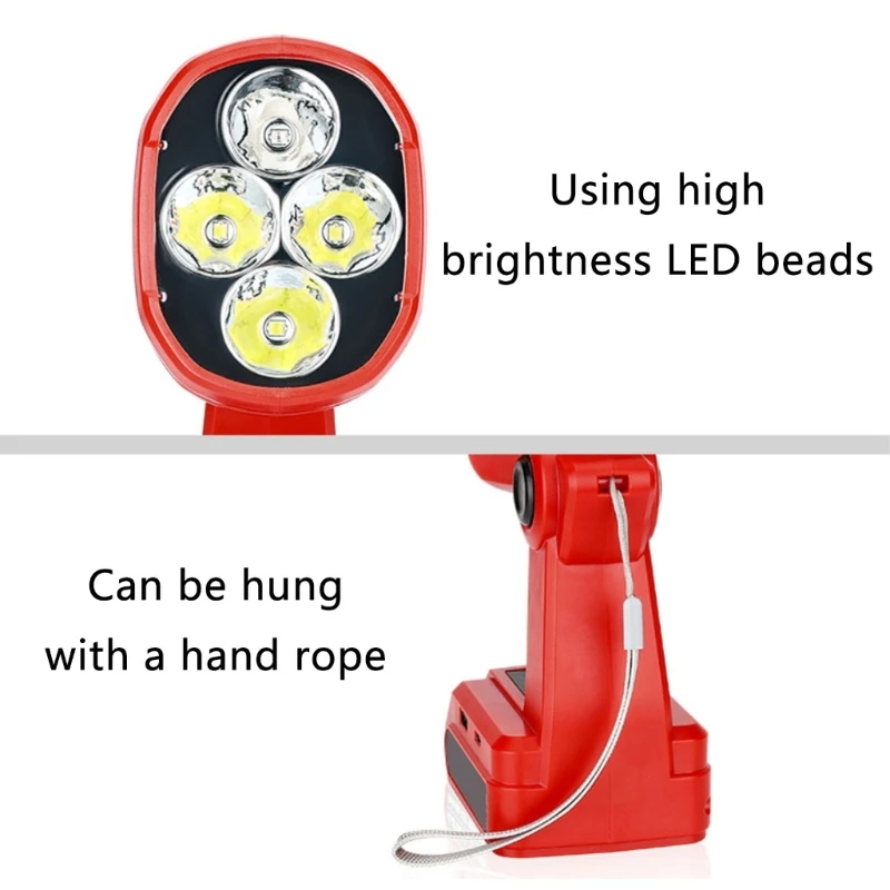 LED Work Light Jobsite Spotlight for 18V 20V Battery Lamp Flashlight Outdoor Floodlight Portable Lighting Solution