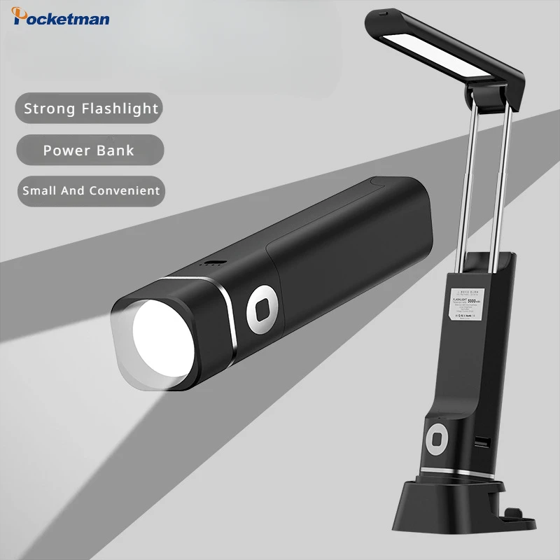 

Multi-Function Rechargeable MiNi Outdoor Retractable Adjustable Flashlight Walking Portable Flashlight With Power Bank Function