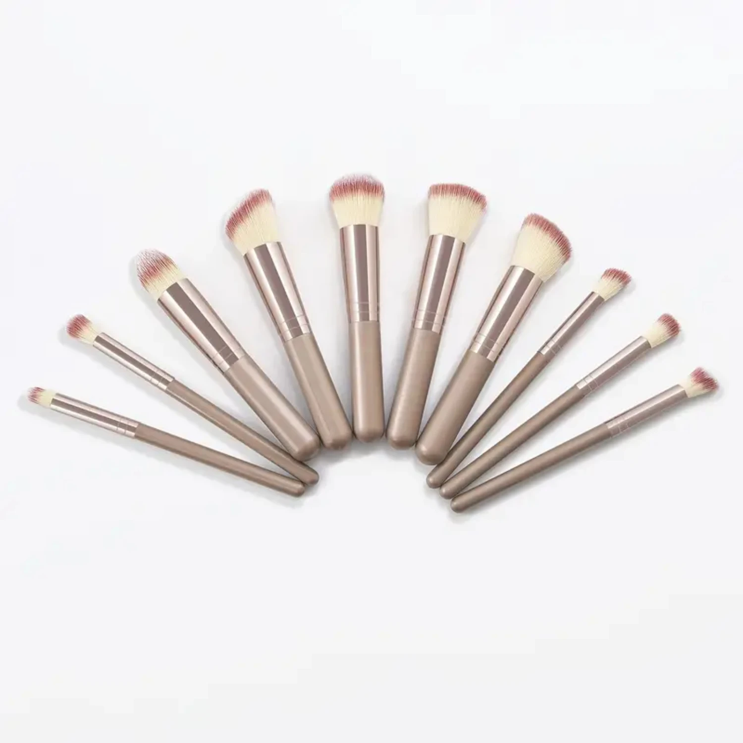 Set di pennelli per trucco sintetici premium - 10 pezzi per fondotinta, polvere, correttore, ombretti, kit per trucco fard set completo abbronzanti