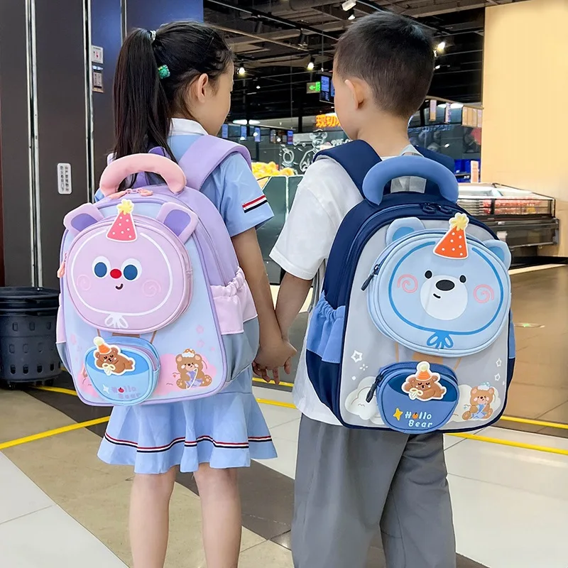 Kids Cartoon Bear Backpack Boys and Girls Children School Bag Kindergarten Daypack with Detachable Coin Purse Lightweight Travel