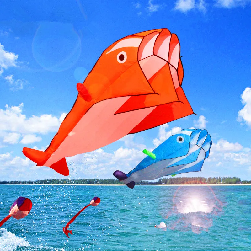 free shipping dolphin kites flying for children kites inflatable toys ripstop nylon outdoor toys for kids windsurfing kite air