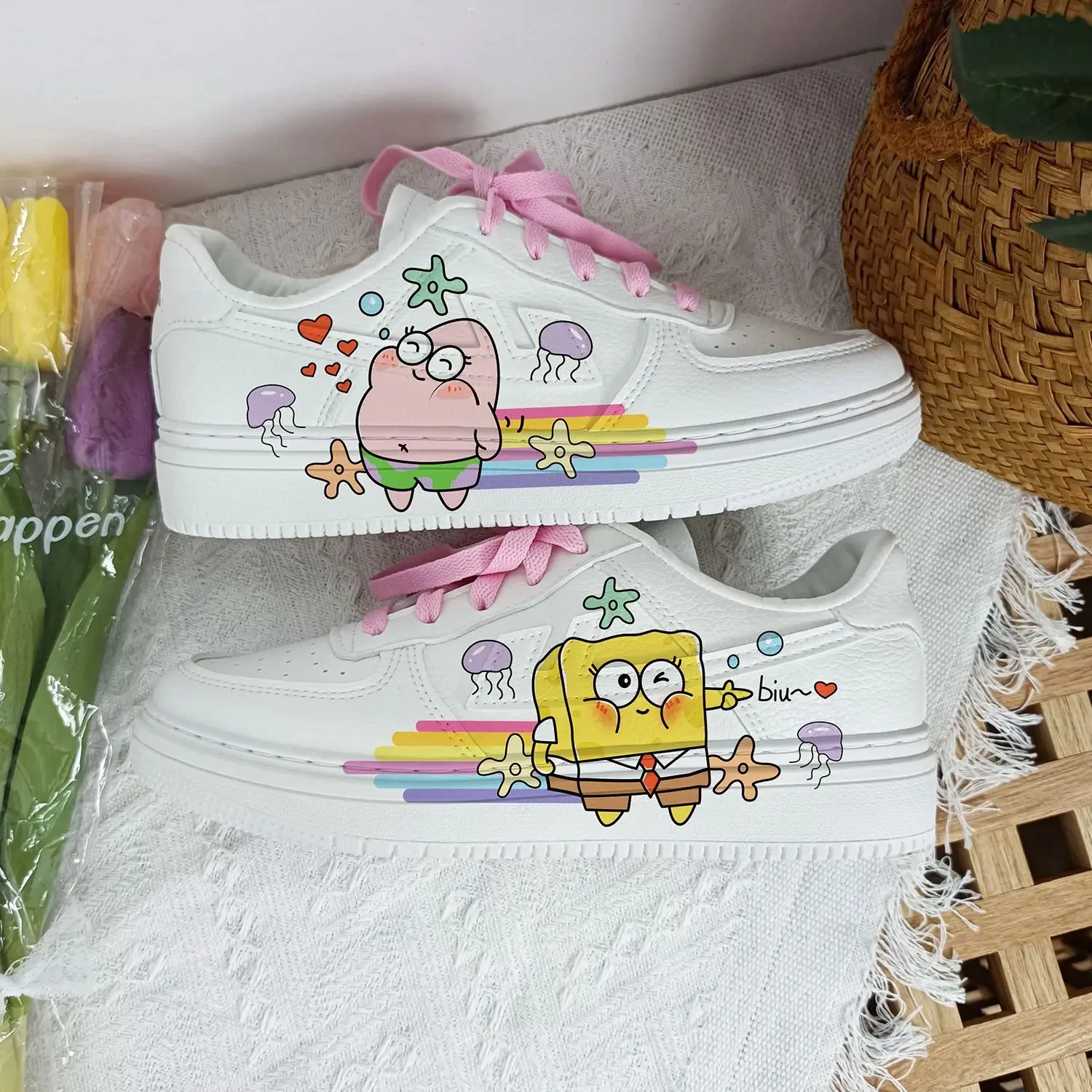 Nuovo originale cartoon lady SpongeBob SquarePants princess cute Casual shoes antiscivolo soft bottom scarpe sportive per il regalo della fidanzata