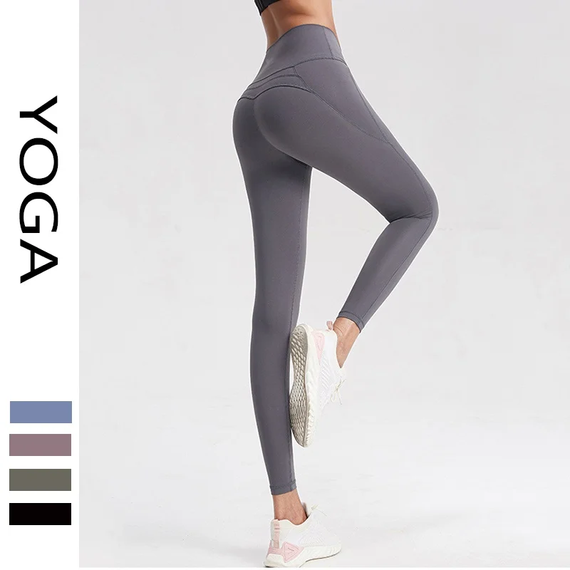 Yoga leggings with brand logo women fall/winter pants high waist hip lift tights elastic quick dry sports training ninth pants