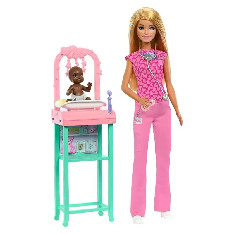 Autentyczny zestaw Barbie Naukowca Zabawka Edukacyjna dla Dzieci Prezent Niespodzianka dla Dziewczynek Gra Fabularna