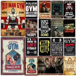 Metal Tin Poster Funny Sport Gym Retro Metal Tin Sign Plaque Poster for Bar Club Wall Gym Room Vintage Wall Plate Pendant