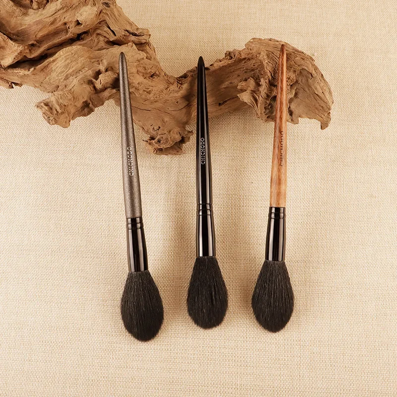 Professional Goat Hair Face Makeup Highlighter Blending Brush Long Handle Blush Brush Concealer Brush Beauty Makeup Tools