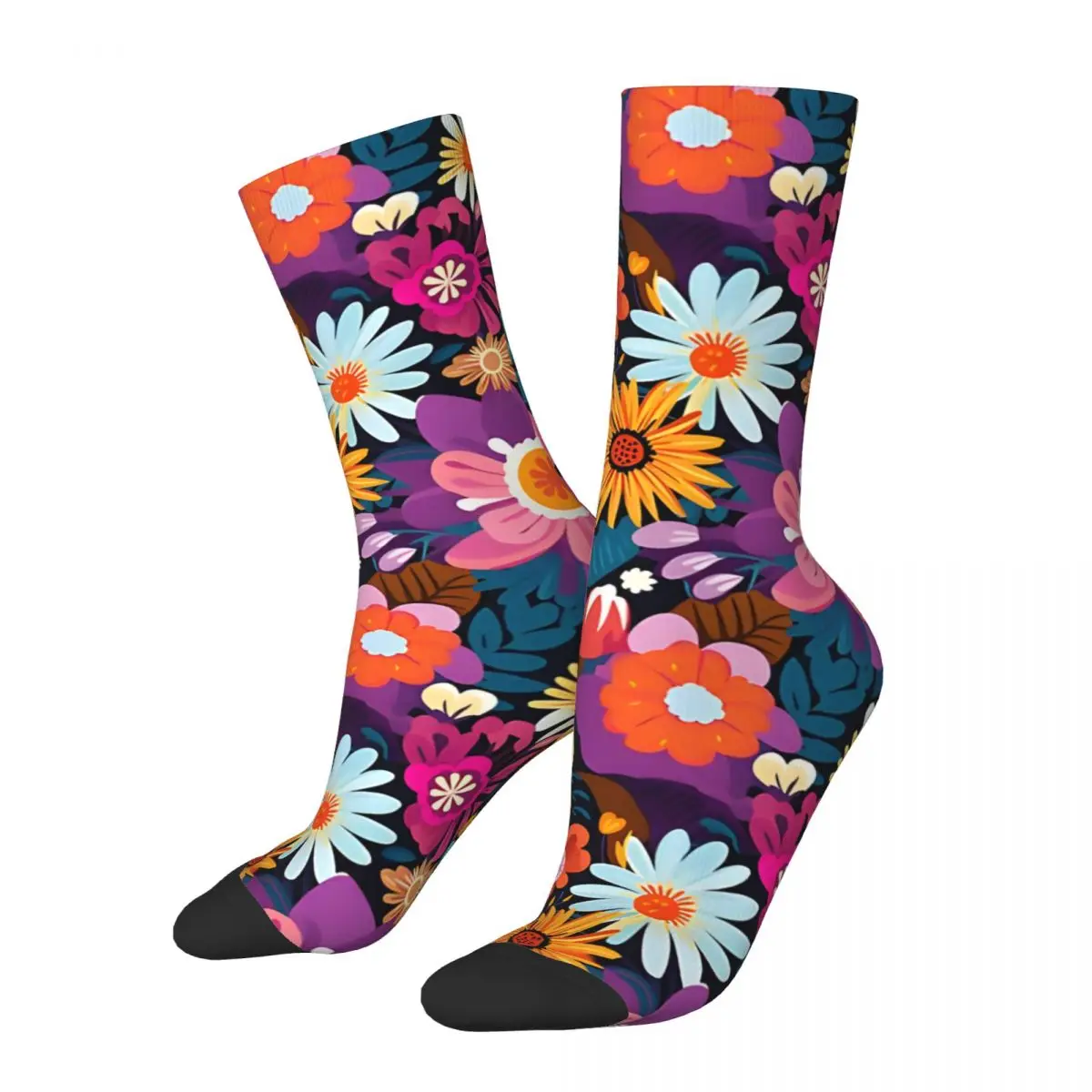 Colorful Flowers Peonies, Orchids, Daisy, Tulip And More_1 Men's Socks Novelty Pattern Crew Crazy Sock Gift Printed tops fugees