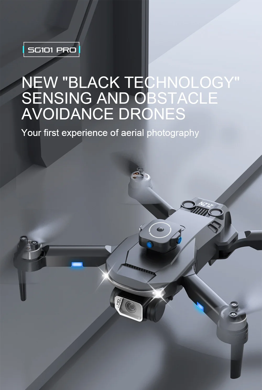 SG101Pro Mini Dron RC z profesjonalnym silnikiem 4K kamera HD bezszczotkowym unikanie przeszkód Quadcopter zabawka prezent Dron