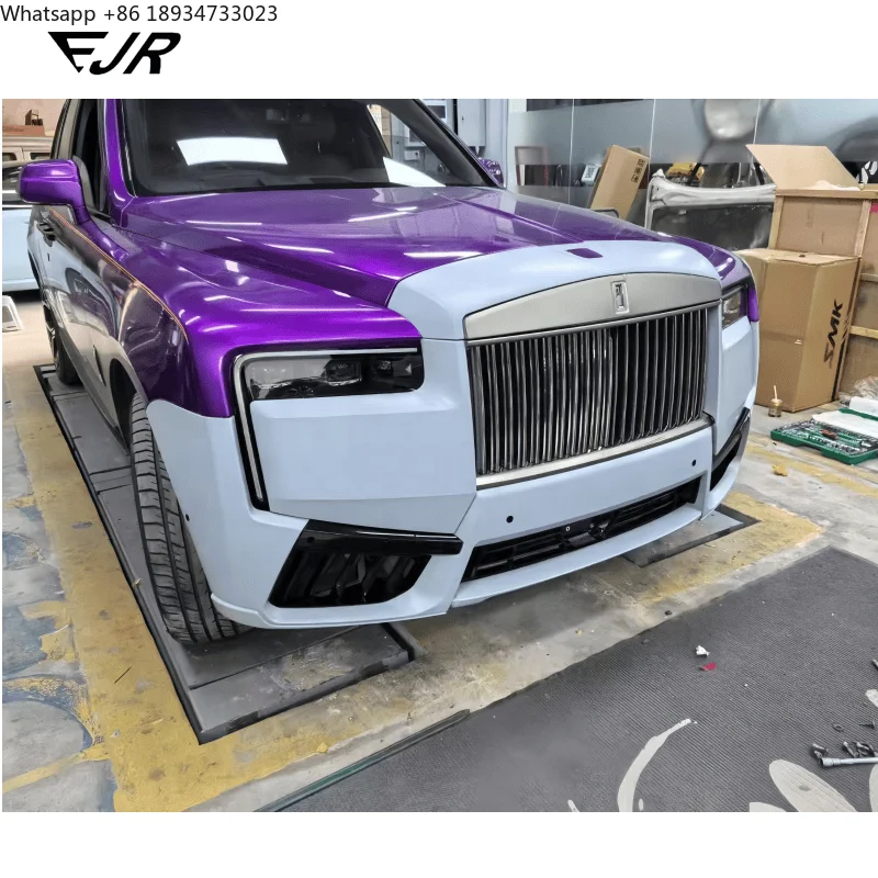 ل رولز رويس كولينان طقم الجسم 2019 ترقية 2025 النسخة القديمة إلى النسخة الجديدة مجموعة مصد التوصيل والتشغيل LED المصابيح الأمامية مصبغة #2