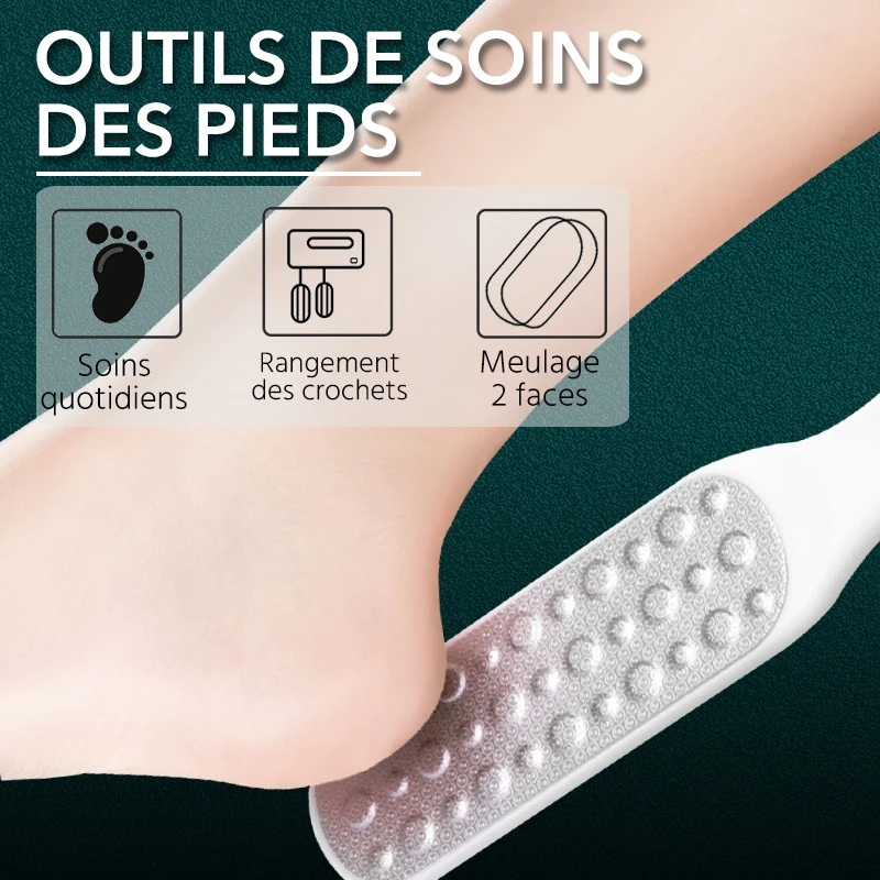 1 قطعة ملف القدم مزدوج الجانب المهنية عرموش كعب مبشرة الصلب الجلد الميت الكالس مزيل باديكير ملف القدم مبشرة