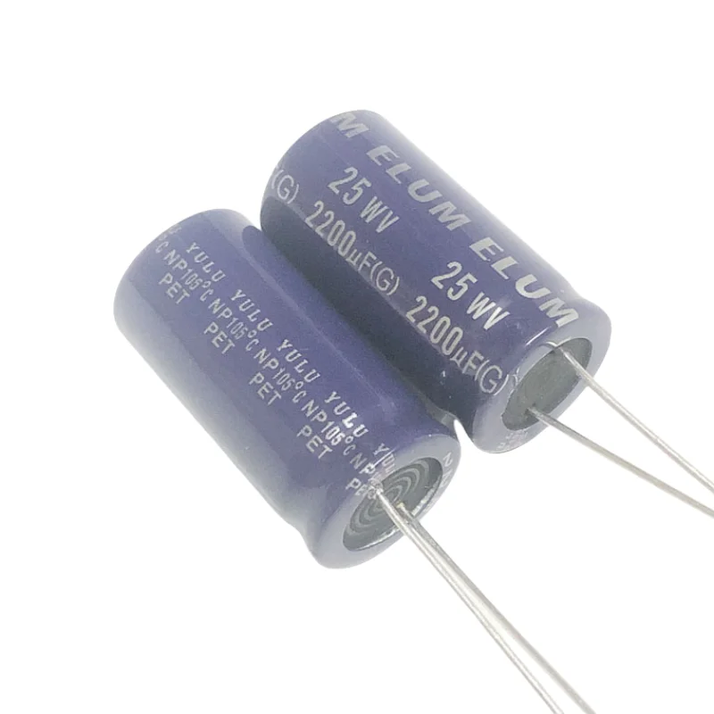 5PCS ELUM speaker NP non-polar electrolytic capacitor audio frequency division 25v 2200uf 16X31mm