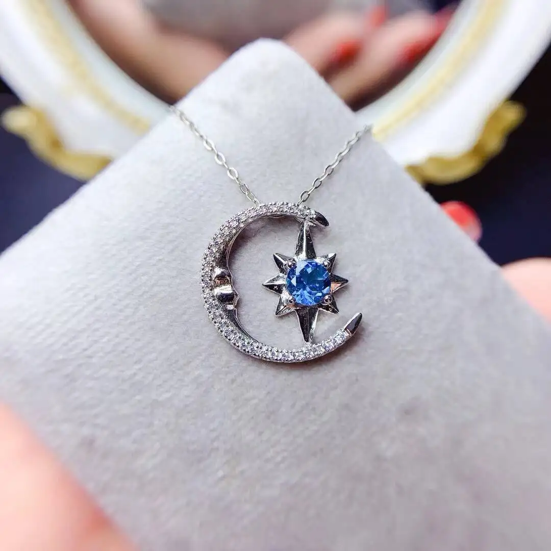 KJJEAXCMY New Jewelry Natural Women's Topaz Pendant 925 silver inlay Colorful and splendid Crystal pure fire flash explosion