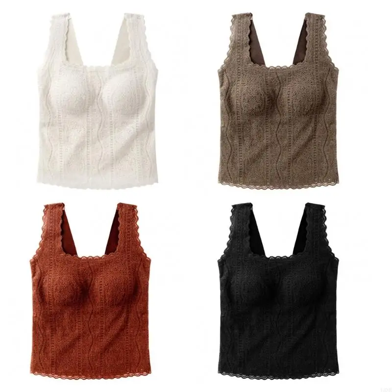 Y3NE 여성용 프렌치 레이스 캐미솔, 작업 및 캐주얼 착용을 위한 양각 꽃무늬 디테일 편안한 자르기 탱크 탑