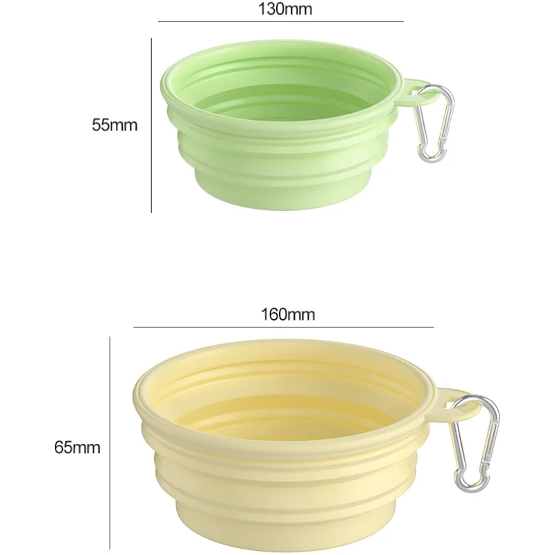 350/650ml Dog Bowl Multipurpose Collapsible Silicone Feeder Dish Bowl Portable Large Capacity Puppy Water Food Container Travel