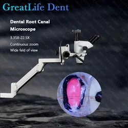 GreatLife Dent 3.35 ~ 22,5X sprzęt dentystyczny mikroskop mikroskop kanałowy z kamerą ciągły zoom do fotela dentystycznego 45/51mm