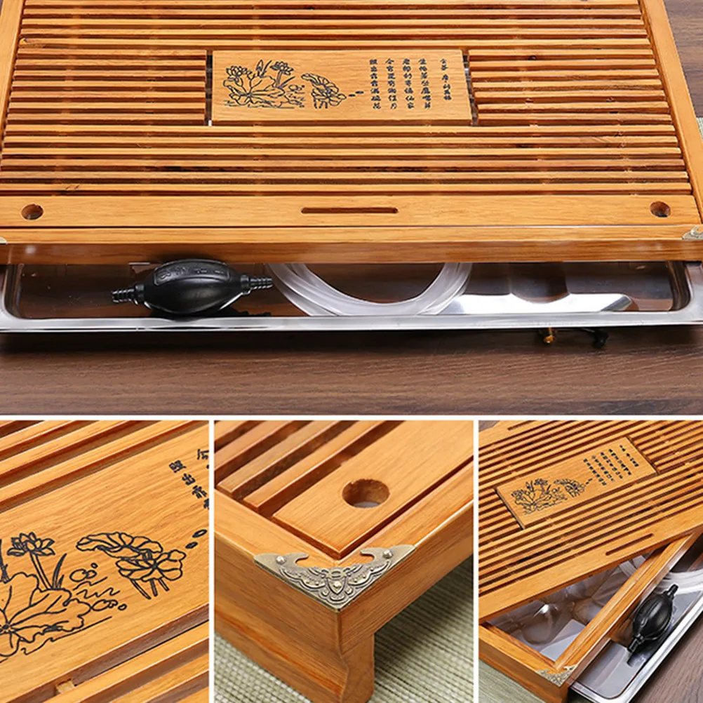 

Stainless Steel Tea Rectangular Drip Water Tray For Tea Set Serving Multi-Functional Home Decor Hotel Supply Kitchen Tray