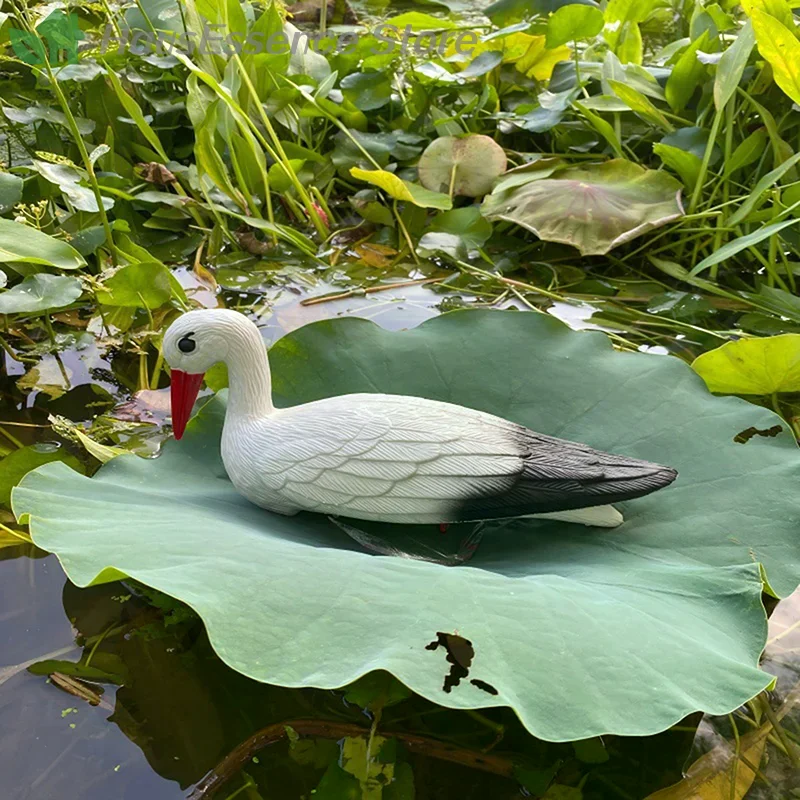 ※Creative Lifelike Animal Model White Crane Landscape Garden Decoration With Detachable Wire Feet Ideal For Outdoor