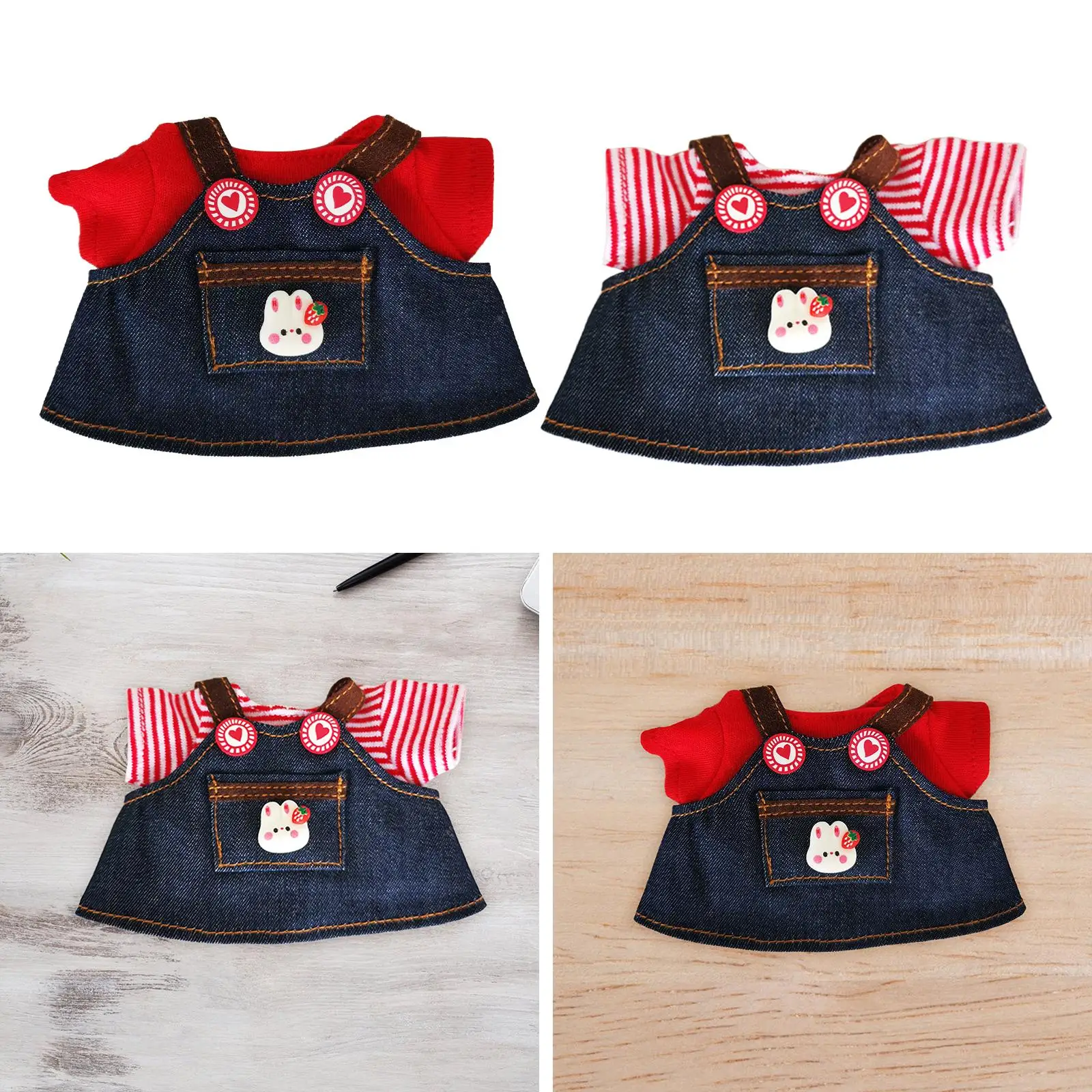 Girl Doll Clothes Dress Soft Fashion Detachable for Kids Plush Doll Accessories Doll Clothing Pendant Doll Outfits for 15cm Doll