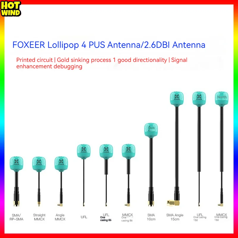 Foxeer Lollipop Antenna Fpv Traversal Machine Image Transmission Antenna 4+plus Transmission Antenna 5.8g Drone Radio system