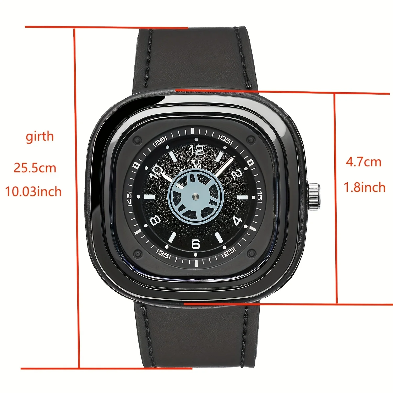 European and American style trendy large dial watches for men and women, business watches, square leisure quartz watches