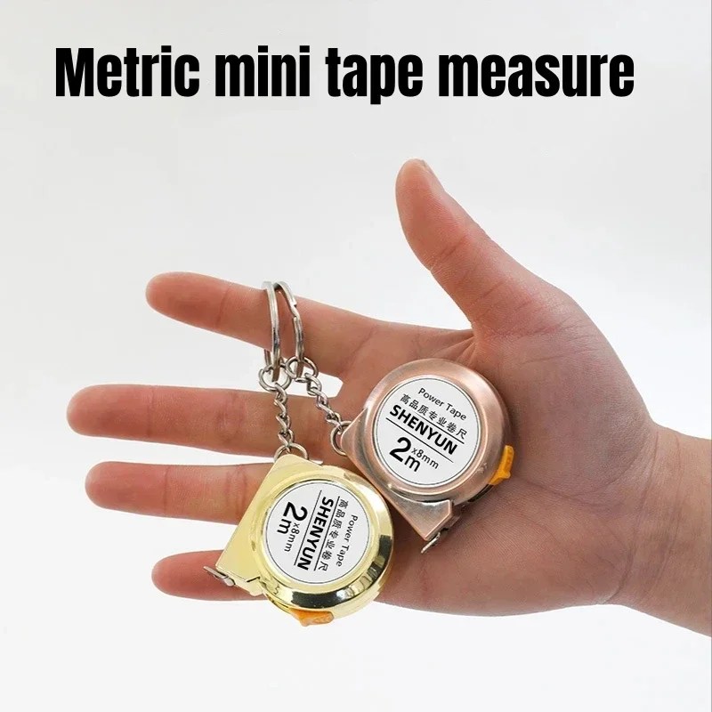 Portable Mini Tape Measure Small Household Measuring Tape Retractable 2M Mild Steel Key Chain Tape Measure Mini Measuring Tools