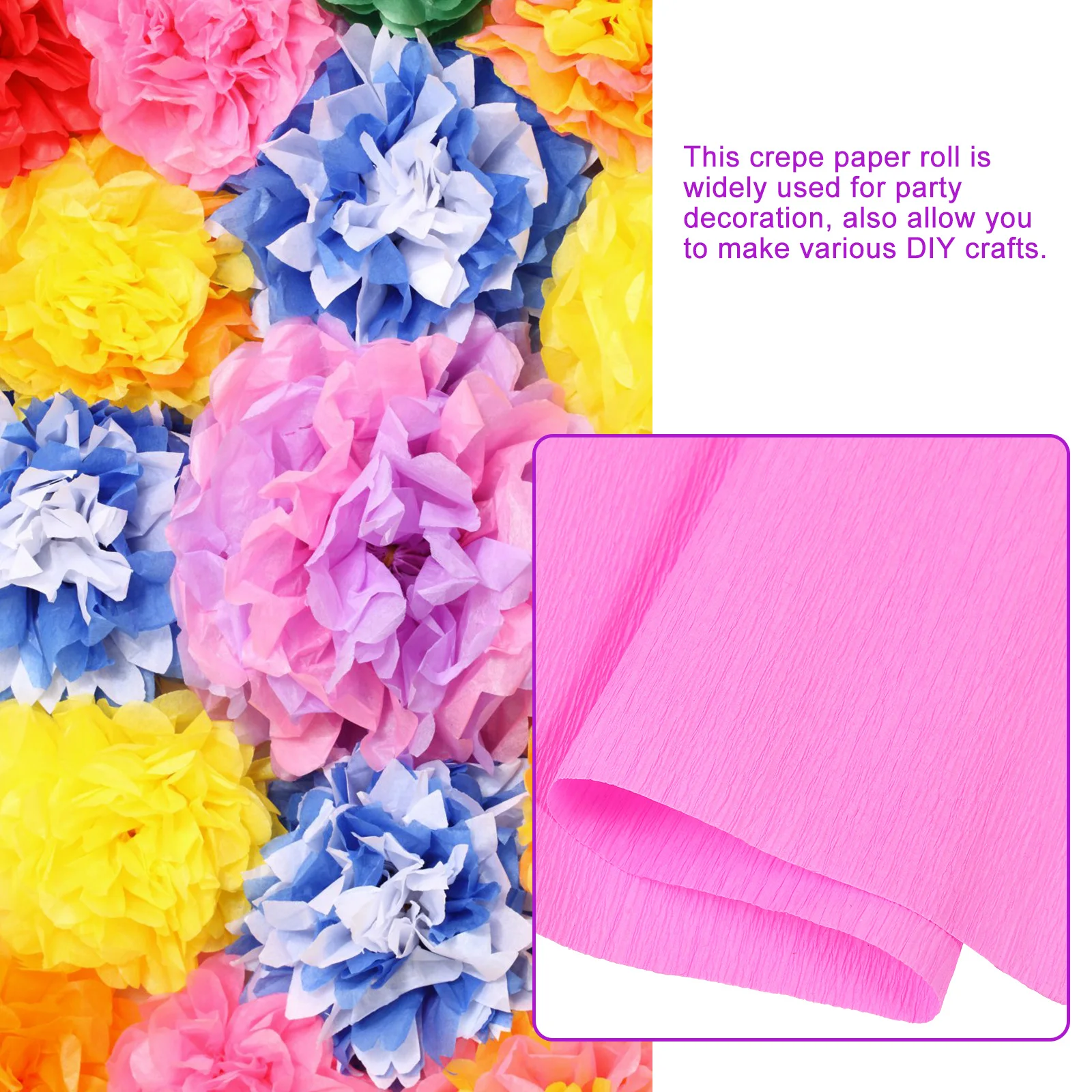 

Wrinkle Paper 180g Colored Craft Crepe DIY Material for Flowers Decor Wedding Party Rose Garland Art Project Supplies