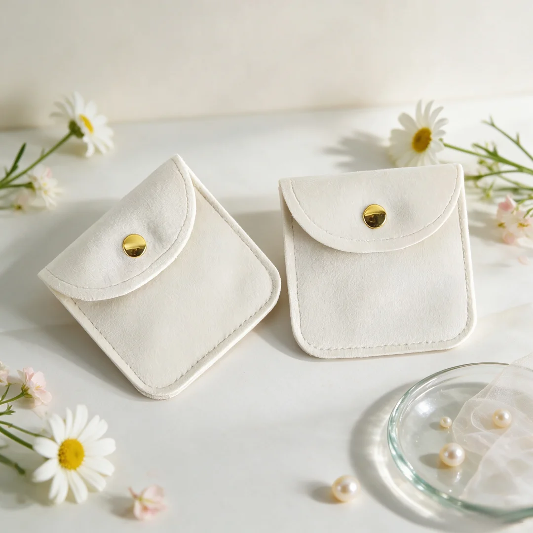 10Pcs/Lot Soft Velvet Snap Closure Jewelry Storage Pouches for Rings Earrings Bracelets Pendants and Wedding Party Favors