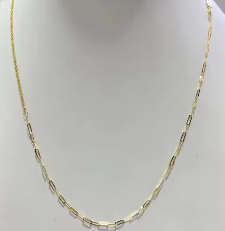 18k gold chain necklaces rolling chain au750 jewelry fine gold AB necklaces