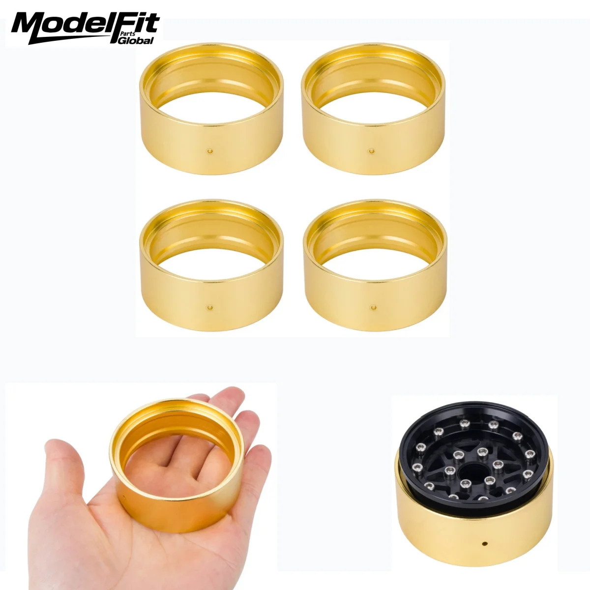 2/4PCS Brass Beadlock Rings Weights Fits 1.9'' Wheel Rims For 1/10 RC Crawler Rigs SCX10 II Capra TRX4 Element Enduro TF2 VS4-10