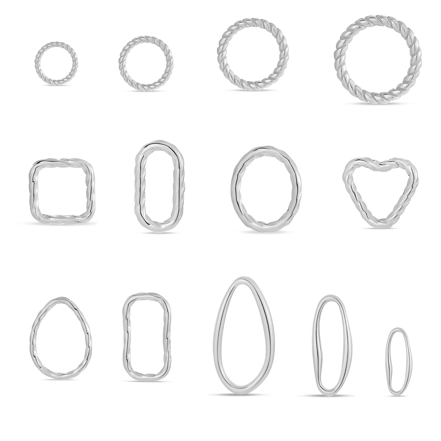 20pcs Stainless Steel Geometric Connector Round Oval Heart Bezel Charm Earrings Making Supplies Parts for Diy Jewelry Findings image 6