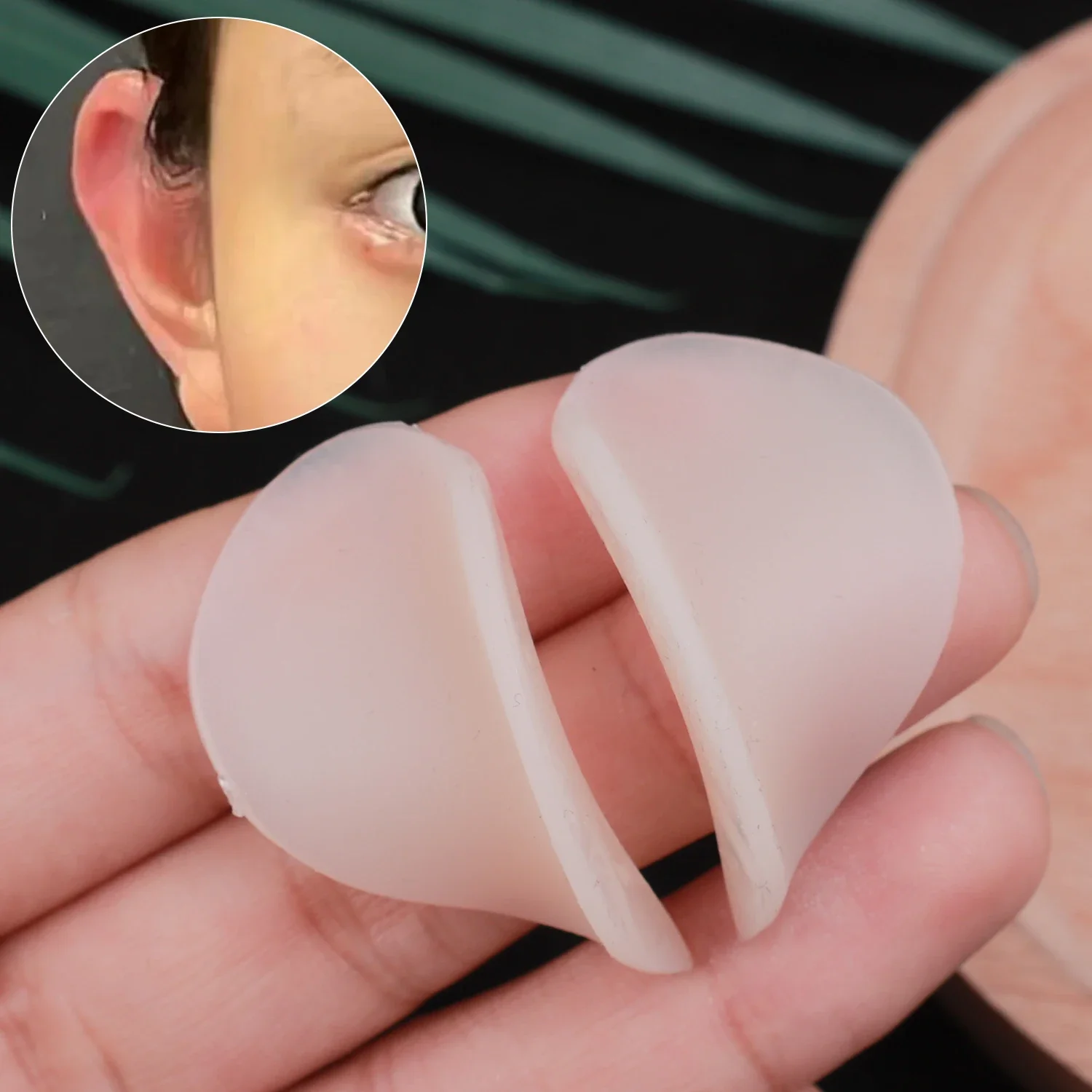 4D アップグレードされたシリコーンエルフ耳ステッカー自己粘着耳コレクターパッチ再利用可能な V フェイスステッカー使いやすい耳サポートパッチ