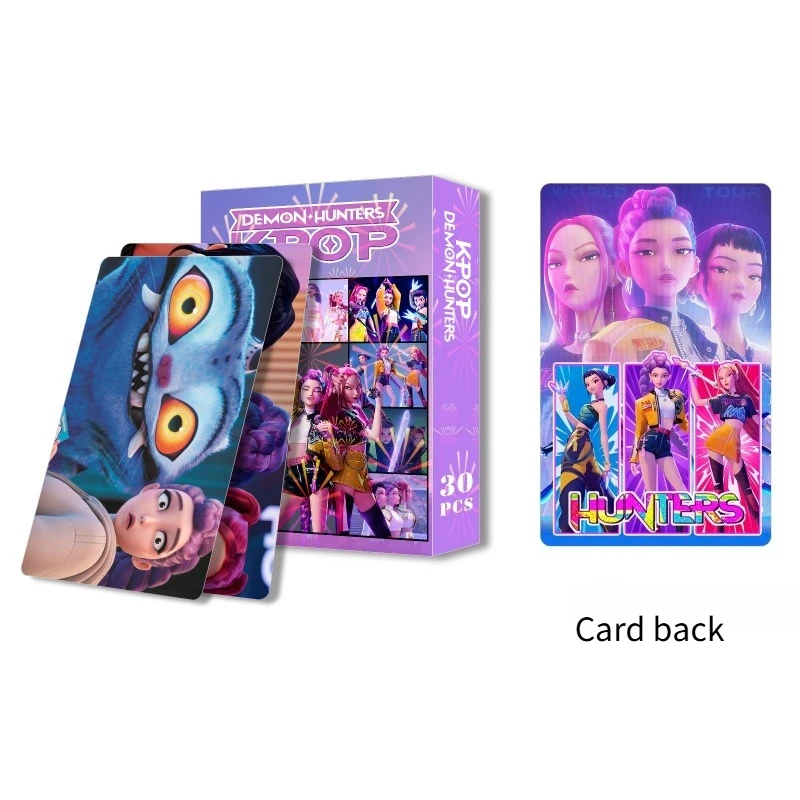 30 قطعة K-POP شيطان الصيادين Huntrix Derpy Photocards أنيمي تحصيل مجموعة لمحبي K-POP Merch/ألعاب بطاقة التداول