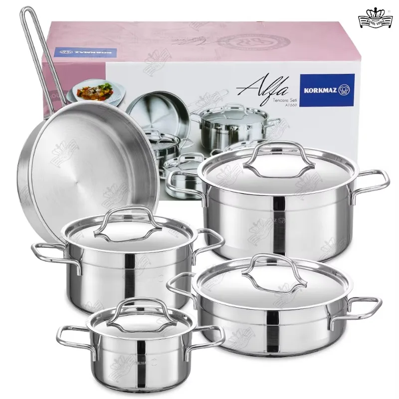 Nuevo Juego de utensilios de cocina de acero inoxidable estilo pavo de 9 piezas, ollas para sopa y ollas, utensilios de cocina para el hogar