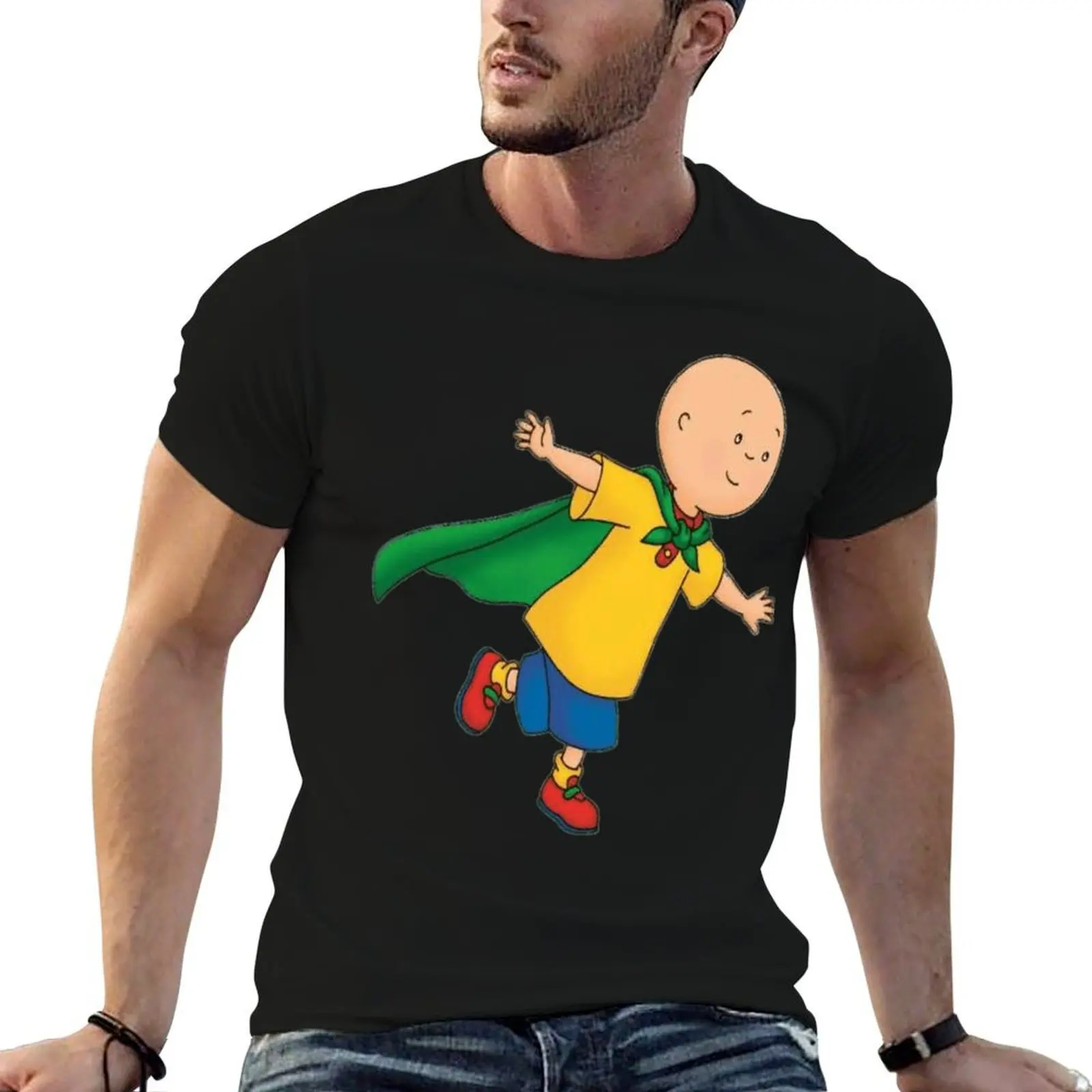 

Caillou Flying T-Shirt t shirts for man graphic funny men t shirt cotton 100% t shirts for man pack cotton T-shirt