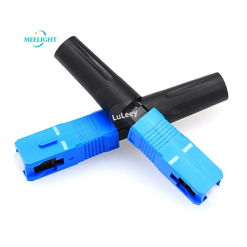 100pcs SC /UPC Accelerated Connector for Optical Fiber Fiber Fast Connector Rubber-Covered Wire Cold Linker FTTH Embedded T1